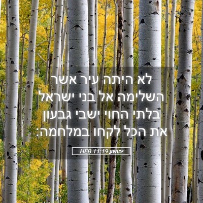 Picture 05 - יהושע 11:19 HEB - לא היתה עיר אשר השלימה אל - Bible Verse Picture