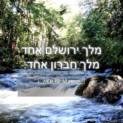 Picture 05 - יהושע 12:10 HEB - מלך ירושלם אחד מלך חברון - Bible Verse Picture