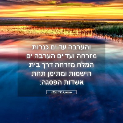 Picture 05 - יהושע 12:3 HEB - והערבה עד ים כנרות מזרחה - Bible Verse Picture