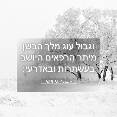 Picture 05 - יהושע 12:4 HEB - וגבול עוג מלך הבשן מיתר - Bible Verse Picture
