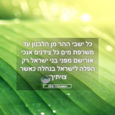 Picture 05 - יהושע 13:6 HEB - כל ישבי ההר מן הלבנון עד - Bible Verse Picture