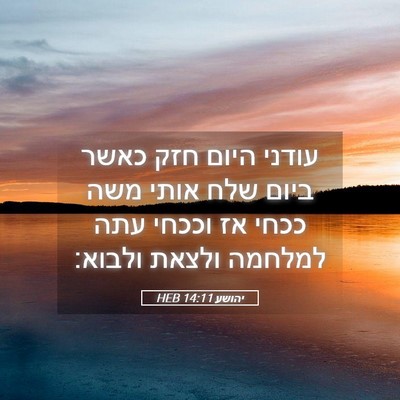 Picture 05 - יהושע 14:11 HEB - עודני היום חזק כאשר ביום - Bible Verse Picture