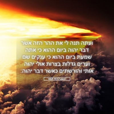 Picture 05 - יהושע 14:12 HEB - ועתה תנה לי את ההר הזה אשר - Bible Verse Picture