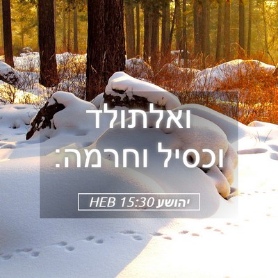 Picture 05 - יהושע 15:30 HEB - ואלתולד וכסיל - Bible Verse Picture