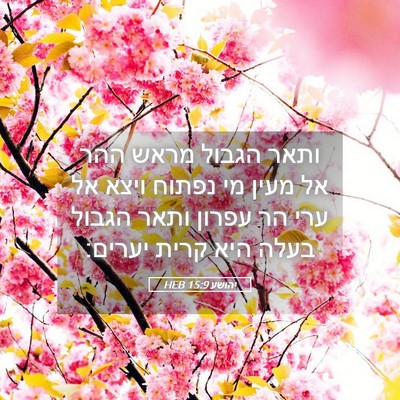 Picture 05 - יהושע 15:9 HEB - ותאר הגבול מראש ההר אל מעין - Bible Verse Picture