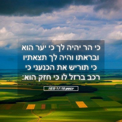 Picture 05 - יהושע 17:18 HEB - כי הר יהיה לך כי יער הוא - Bible Verse Picture