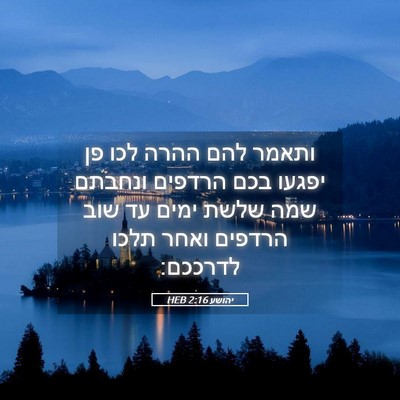 Picture 05 - יהושע 2:16 HEB - ותאמר להם ההרה לכו פן יפגעו - Bible Verse Picture