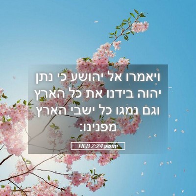 Picture 05 - יהושע 2:24 HEB - ויאמרו אל יהושע כי נתן יהוה - Bible Verse Picture