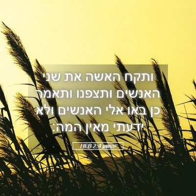Picture 05 - יהושע 2:4 HEB - ותקח האשה את שני האנשים - Bible Verse Picture