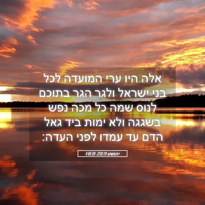 Picture 05 - יהושע 20:9 HEB - אלה היו ערי המועדה לכל בני - Bible Verse Picture