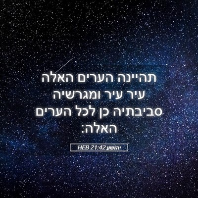 Picture 05 - יהושע 21:42 HEB - תהיינה הערים האלה עיר עיר - Bible Verse Picture