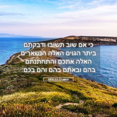 Picture 05 - יהושע 23:12 HEB - כי אם שוב תשובו ודבקתם ביתר - Bible Verse Picture