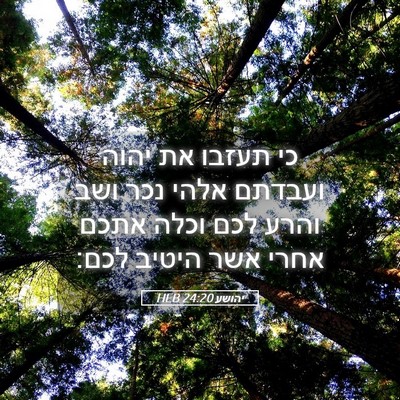Picture 05 - יהושע 24:20 HEB - כי תעזבו את יהוה ועבדתם - Bible Verse Picture