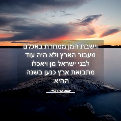 Picture 05 - יהושע 5:12 HEB - וישבת המן ממחרת באכלם - Bible Verse Picture
