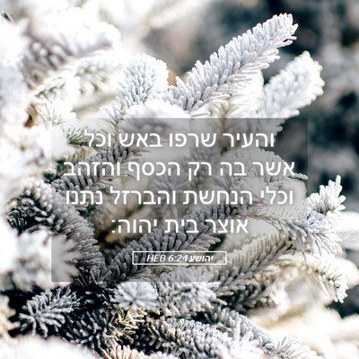 Picture 05 - יהושע 6:24 HEB - והעיר שרפו באש וכל אשר בה - Bible Verse Picture