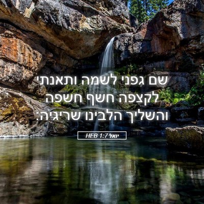 Picture 05 - יואל 1:7 HEB - שם גפני לשמה ותאנתי לקצפה - Bible Verse Picture