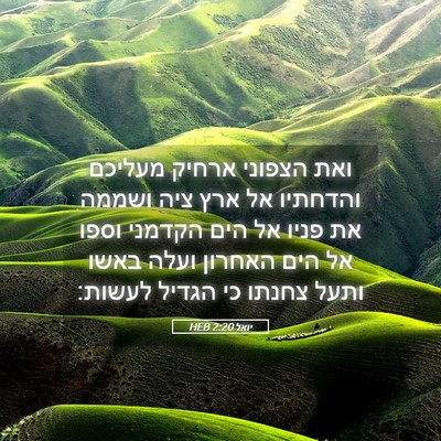 Picture 05 - יואל 2:20 HEB - ואת הצפוני ארחיק מעליכם - Bible Verse Picture