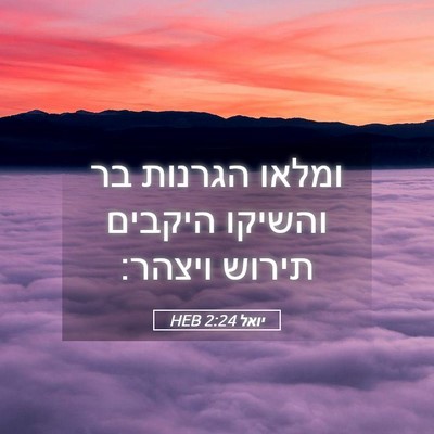 Picture 05 - יואל 2:24 HEB - ומלאו הגרנות בר והשיקו - Bible Verse Picture