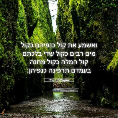Picture 05 - יחזקאל 1:24 HEB - ואשמע את קול כנפיהם כקול - Bible Verse Picture