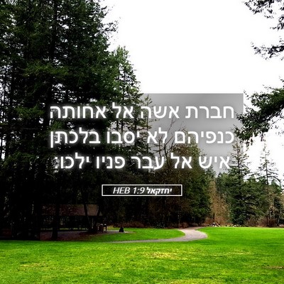 Picture 05 - יחזקאל 1:9 HEB - חברת אשה אל אחותה כנפיהם לא - Bible Verse Picture