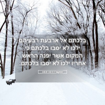 Picture 05 - יחזקאל 10:11 HEB - בלכתם אל ארבעת רבעיהם ילכו - Bible Verse Picture