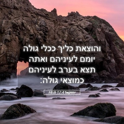 Picture 05 - יחזקאל 12:4 HEB - והוצאת כליך ככלי גולה יומם - Bible Verse Picture