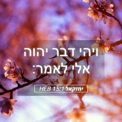Picture 05 - יחזקאל 15:1 HEB - ויהי דבר יהוה אלי - Bible Verse Picture