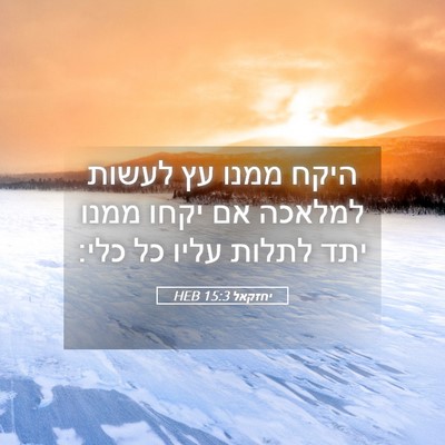 Picture 05 - יחזקאל 15:3 HEB - היקח ממנו עץ לעשות למלאכה - Bible Verse Picture