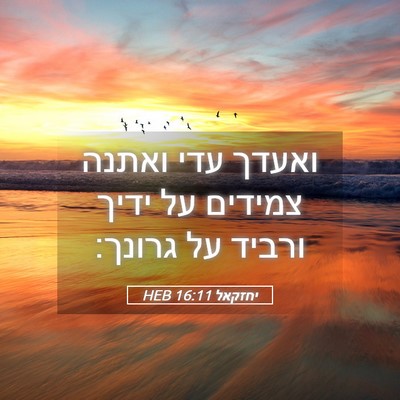 Picture 05 - יחזקאל 16:11 HEB - ואעדך עדי ואתנה צמידים על - Bible Verse Picture