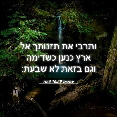 Picture 05 - יחזקאל 16:29 HEB - ותרבי את תזנותך אל ארץ כנען - Bible Verse Picture