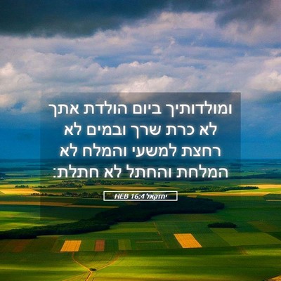 Picture 05 - יחזקאל 16:4 HEB - ומולדותיך ביום הולדת אתך - Bible Verse Picture