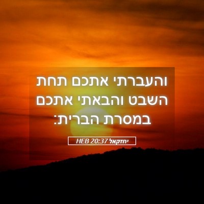 Picture 05 - יחזקאל 20:37 HEB - והעברתי אתכם תחת השבט - Bible Verse Picture