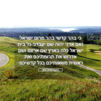 Picture 05 - יחזקאל 20:40 HEB - כי בהר קדשי בהר מרום ישראל - Bible Verse Picture