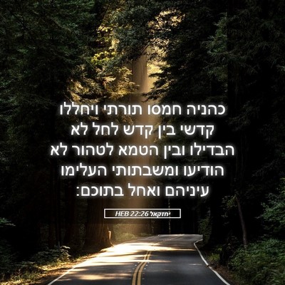 Picture 05 - יחזקאל 22:26 HEB - כהניה חמסו תורתי ויחללו - Bible Verse Picture