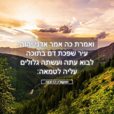 Picture 05 - יחזקאל 22:3 HEB - ואמרת כה אמר אדני יהוה עיר - Bible Verse Picture