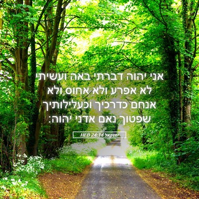Picture 05 - יחזקאל 24:14 HEB - אני יהוה דברתי באה ועשיתי - Bible Verse Picture