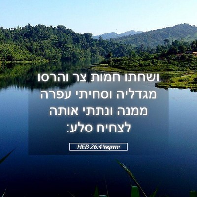 Picture 05 - יחזקאל 26:4 HEB - ושחתו חמות צר והרסו מגדליה - Bible Verse Picture