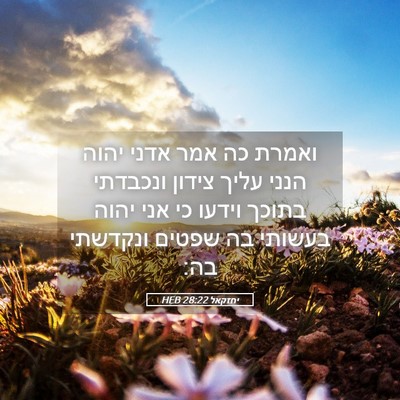 Picture 05 - יחזקאל 28:22 HEB - ואמרת כה אמר אדני יהוה הנני - Bible Verse Picture