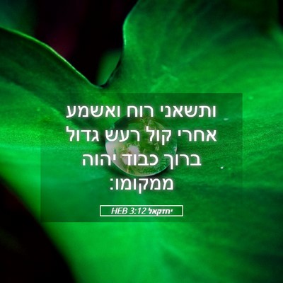 Picture 05 - יחזקאל 3:12 HEB - ותשאני רוח ואשמע אחרי קול - Bible Verse Picture