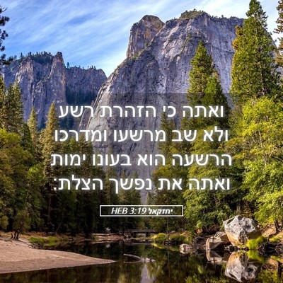 Picture 05 - יחזקאל 3:19 HEB - ואתה כי הזהרת רשע ולא שב - Bible Verse Picture