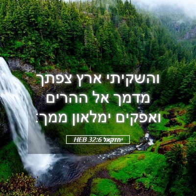 Picture 05 - יחזקאל 32:6 HEB - והשקיתי ארץ צפתך מדמך אל - Bible Verse Picture