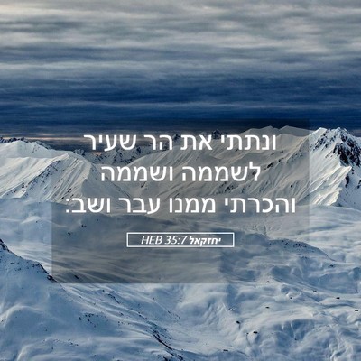 Picture 05 - יחזקאל 35:7 HEB - ונתתי את הר שעיר לשממה - Bible Verse Picture