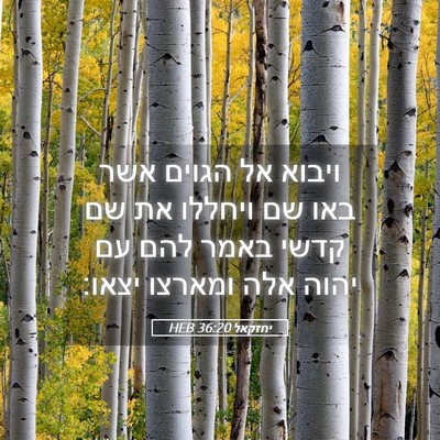 Picture 05 - יחזקאל 36:20 HEB - ויבוא אל הגוים אשר באו שם - Bible Verse Picture