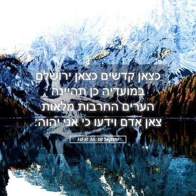 Picture 05 - יחזקאל 36:38 HEB - כצאן קדשים כצאן ירושלם - Bible Verse Picture