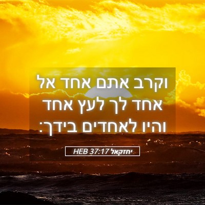 Picture 05 - יחזקאל 37:17 HEB - וקרב אתם אחד אל אחד לך לעץ - Bible Verse Picture