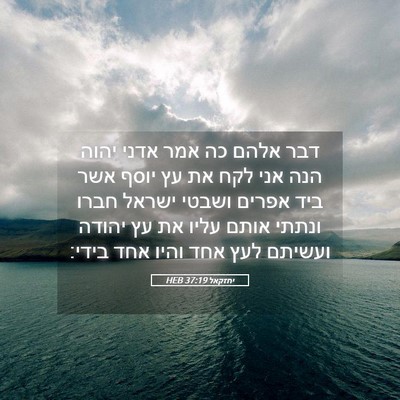 Picture 05 - יחזקאל 37:19 HEB - דבר אלהם כה אמר אדני יהוה - Bible Verse Picture