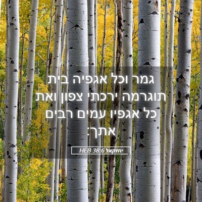 Picture 05 - יחזקאל 38:6 HEB - גמר וכל אגפיה בית תוגרמה - Bible Verse Picture