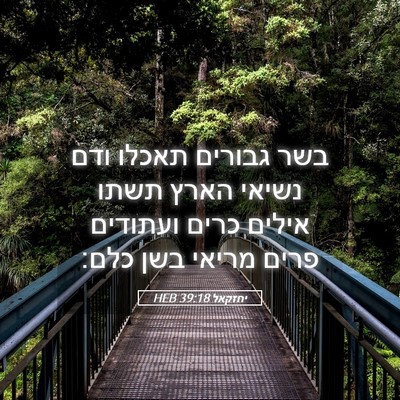 Picture 05 - יחזקאל 39:18 HEB - בשר גבורים תאכלו ודם נשיאי - Bible Verse Picture