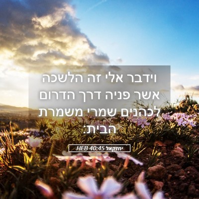 Picture 05 - יחזקאל 40:45 HEB - וידבר אלי זה הלשכה אשר פניה - Bible Verse Picture