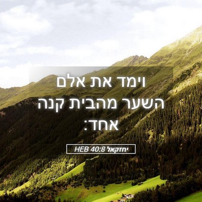 Picture 05 - יחזקאל 40:8 HEB - וימד את אלם השער מהבית קנה - Bible Verse Picture
